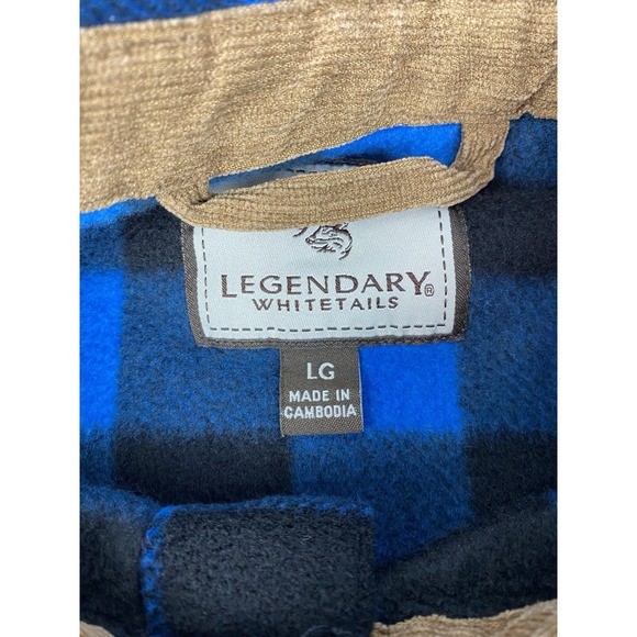 Legendary Whitetails Men's Navigator Fleece Button Up Long Sleeve Plaid Large - Picture 5 of 11